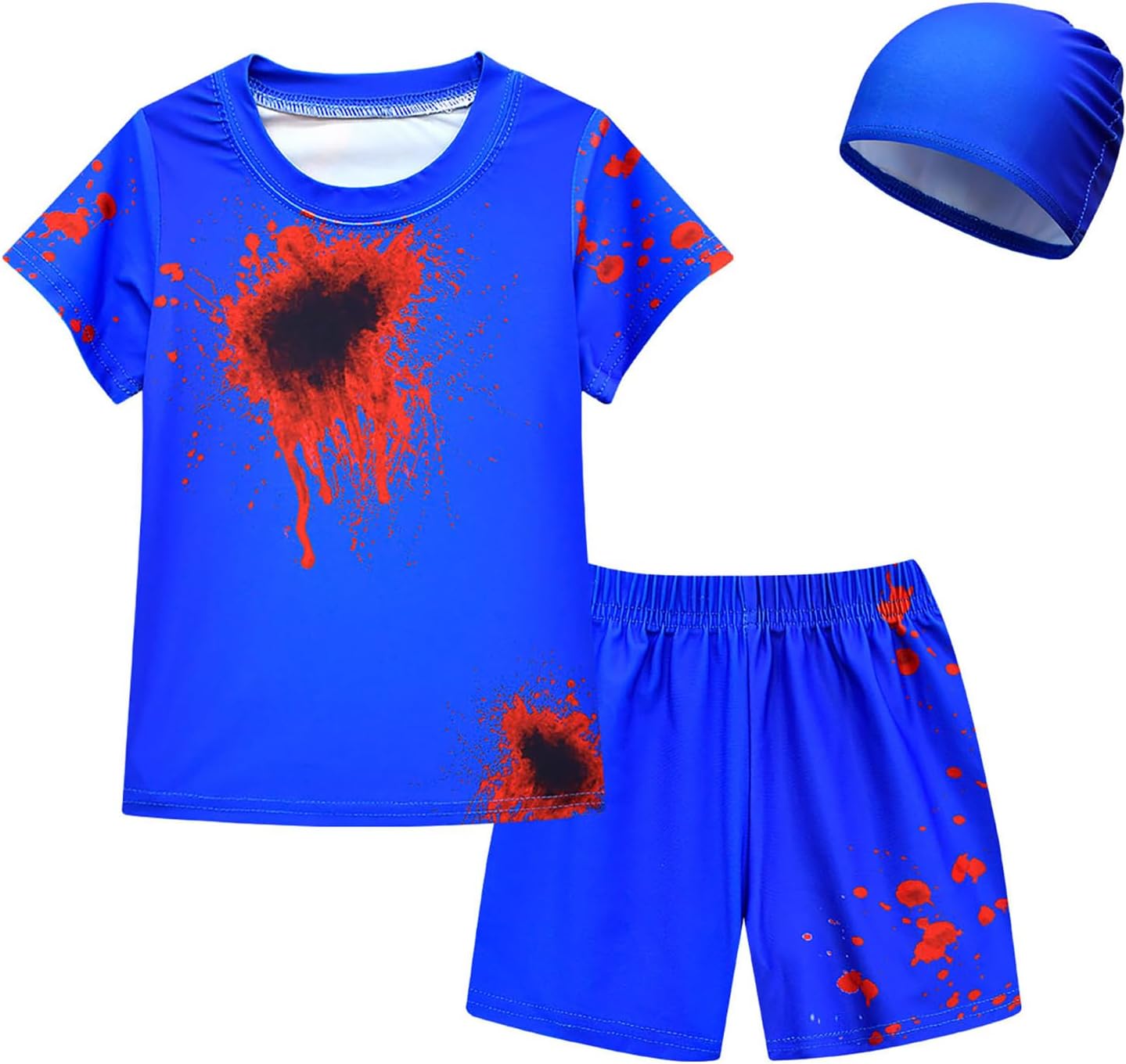 DIVESTAR Kids Boys Girls Rash Guard Swimsuit UPF 50+ 1/2 Piece Beach Swimwear Bathing Suits with Cap for 4-10Years