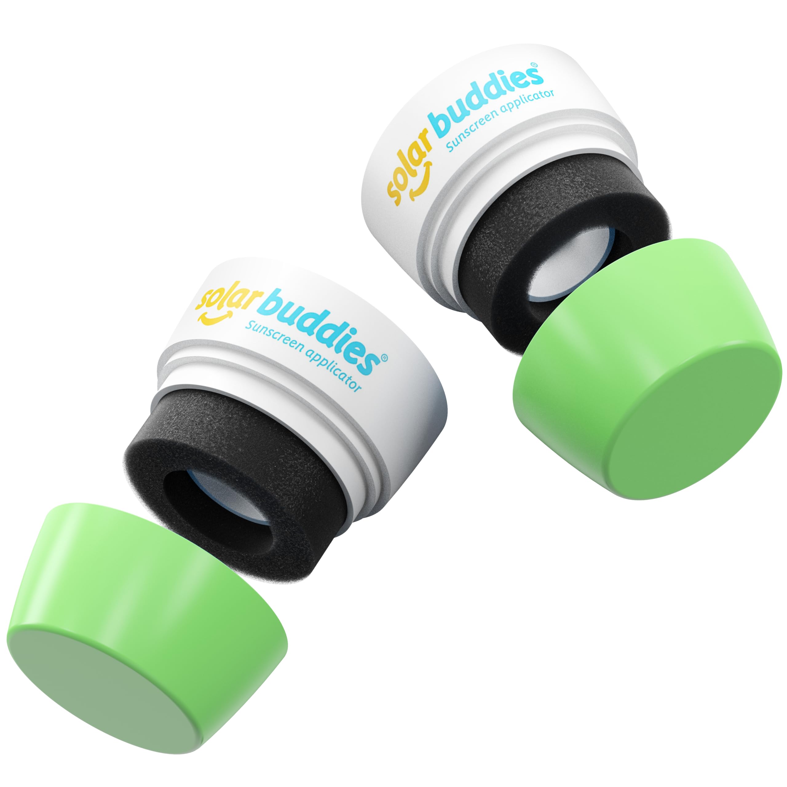 Solar Buddies Replacement Duo Heads - Compatible with the Child Friendly Refillable Solar Buddies Sunscreen Applicator - Holds Up To 3.4fl oz, (This is NOT a Full Unit) (Green,Green)