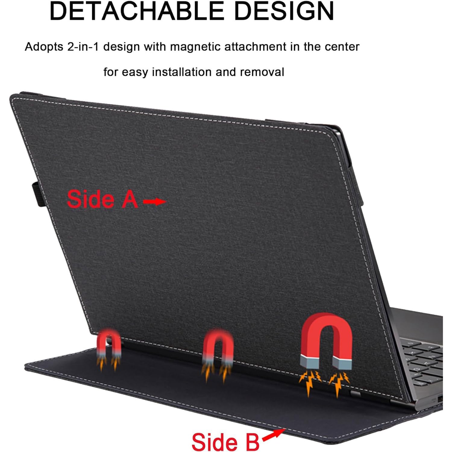 Etui 43.9 cm do laptopa Acer Aspire 3 - A317-55P i do laptopa Acer Aspire 5 - A517-58M, pokrowiec ochronny ze skóry PU z otworem rozpraszającym ciepło (ciemnoszary)