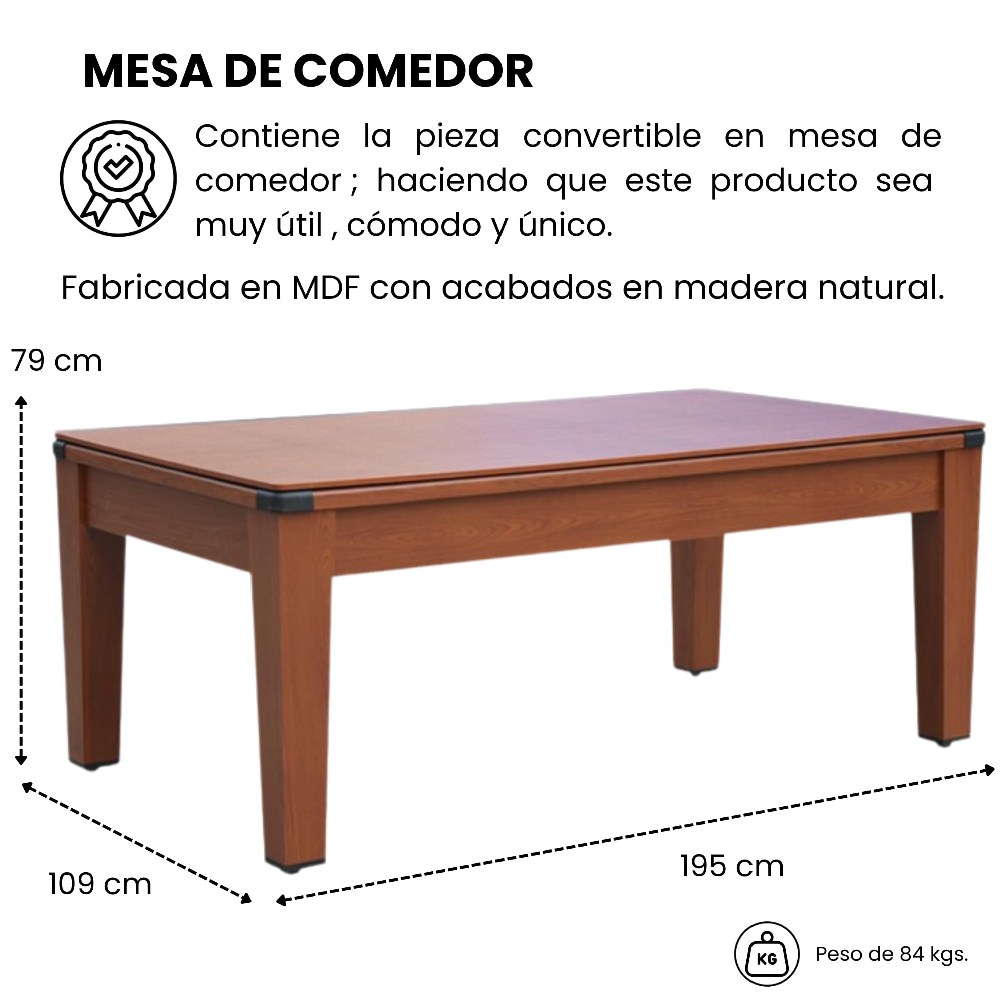 DEVESSPORT Mesa Multijuego 5 en 1 Billar Ping-Pong Air Hockey Póker Mesa de Comedor