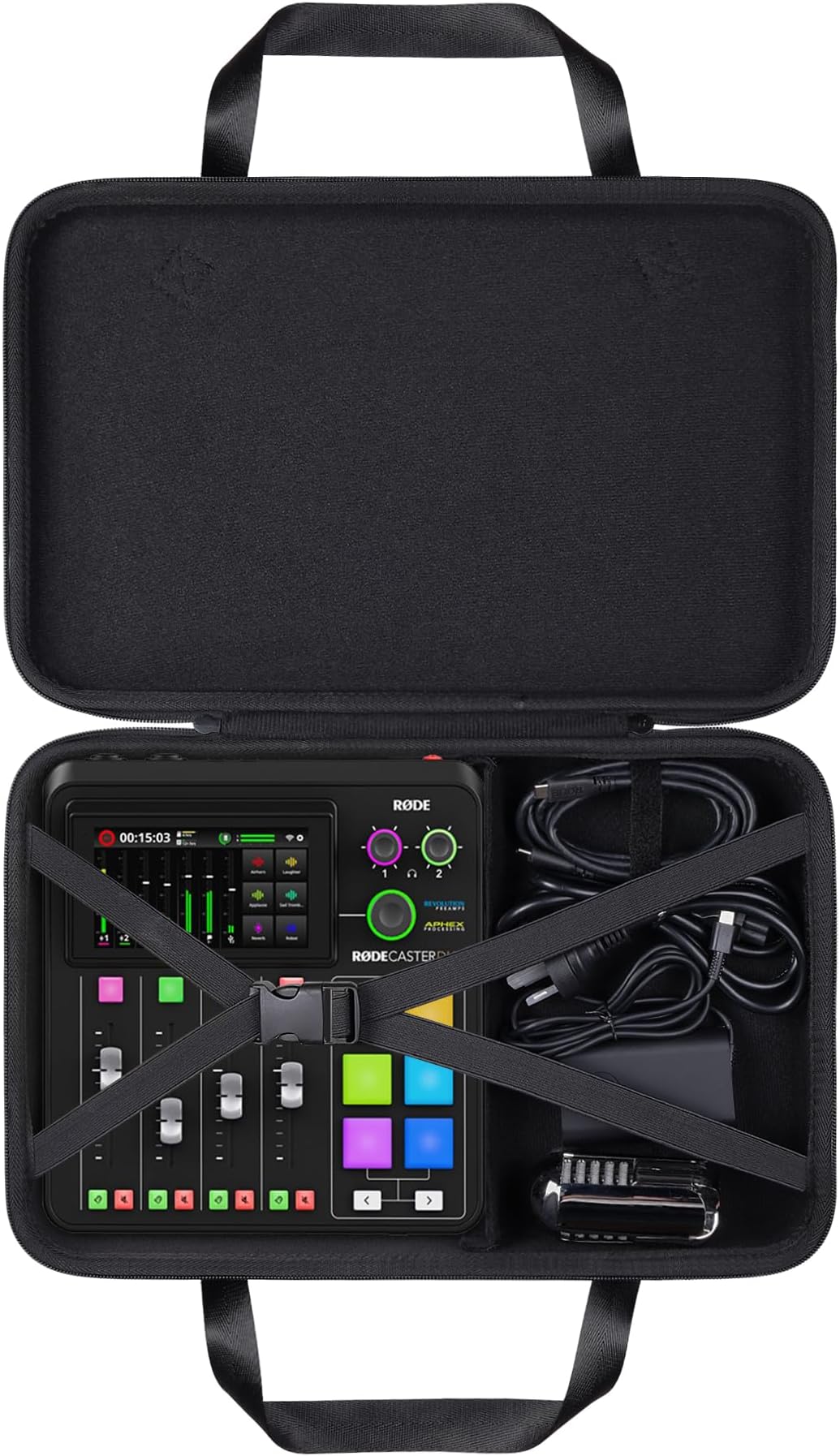 khanka Hard Travel Case Replacement for RØDE RØDECaster Duo Production Solution for Podcasting, Streaming, Music Production and Content Creation,Case Only