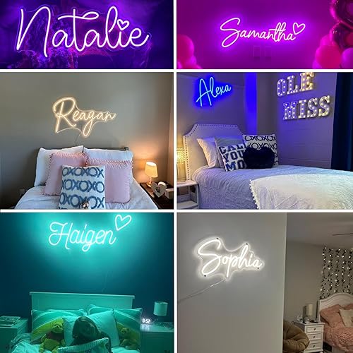 Miniatura 5 de Letrero de neón personalizado, luces de neón con nombre iluminado personalizado para bodas, fiestas de cumpleaños, letreros LED personalizables