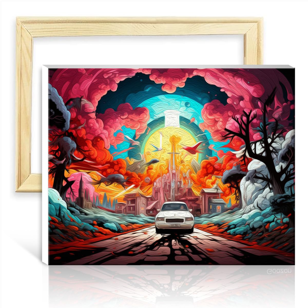 TANGFEIY Painting by Numbers Kits Imagine Landscape DIY Digital Oil Painting Adults with Brushes and Acrylic Pigment on Canvas for Wall Decor DIY Frame(30x40cm)