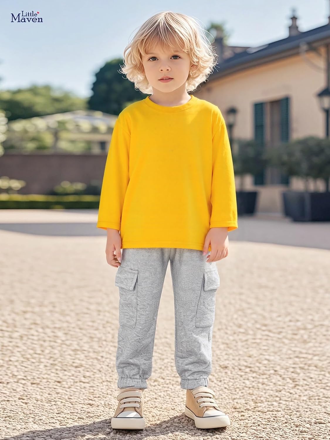 Toddler Boys Long Sleeve T-Shirts Kids Basic Crewneck Cotton Tee Shirts - Image 3