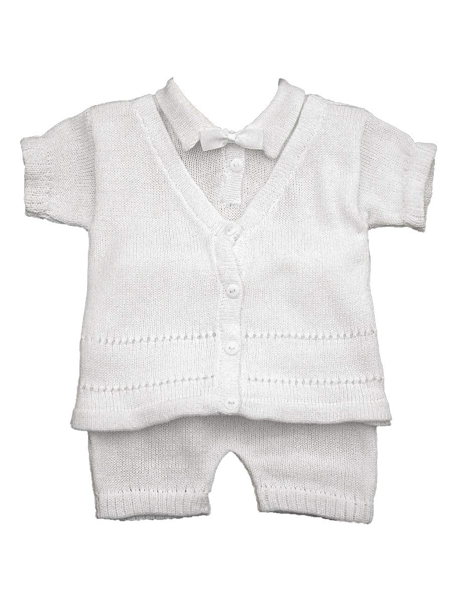 Baby's Trousseau V-Neck with Bowtie Look Two Piece Set A956 (6 Months) White
