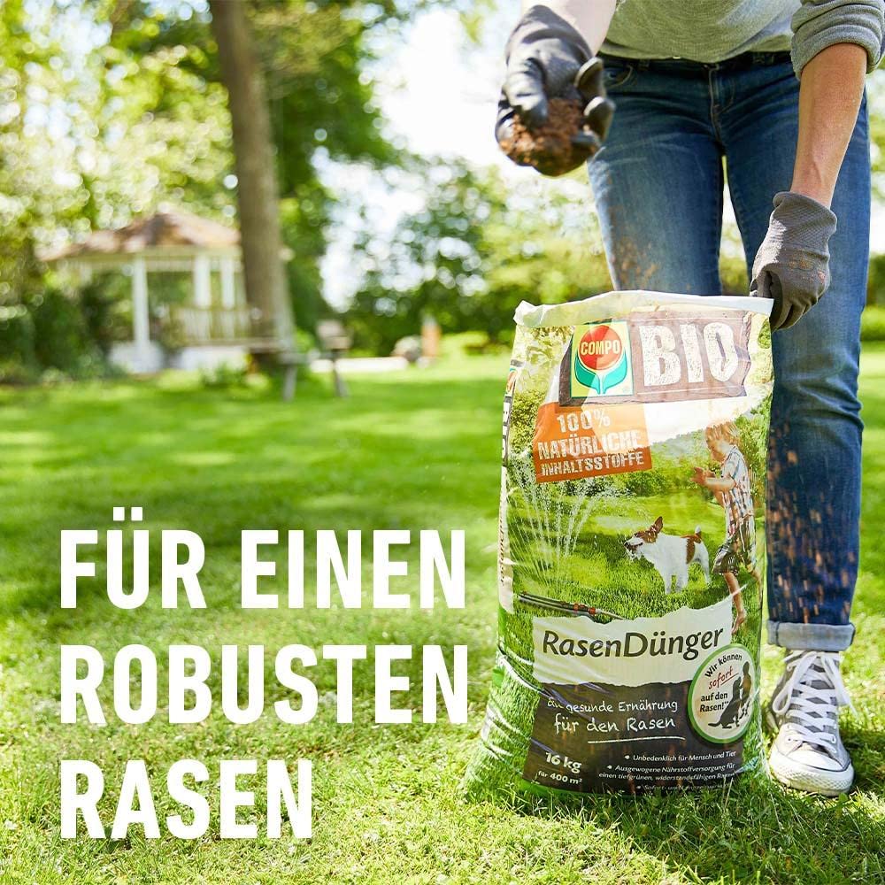 COMPO BIO NaturDnger fr Rasen, Natrliche Sofort- und Langzeitwirkung,  Feingranulat, 16 kg, 400 m : Amazon.de: Garten