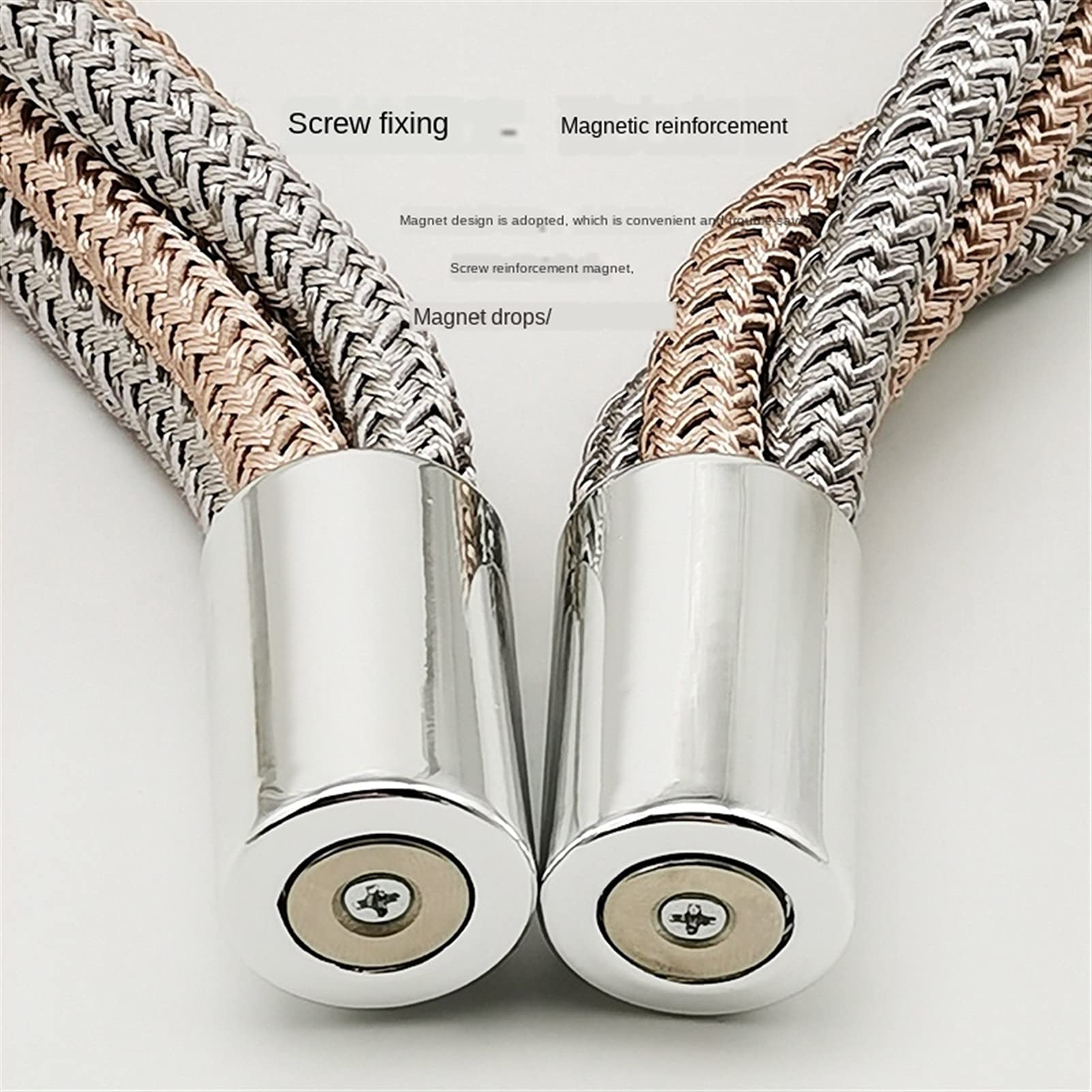 2 Fermacortine Magnetiche Forti Con Fibbia E Corda Intrecciata | Ganci Per Tende Moderni Multicolore