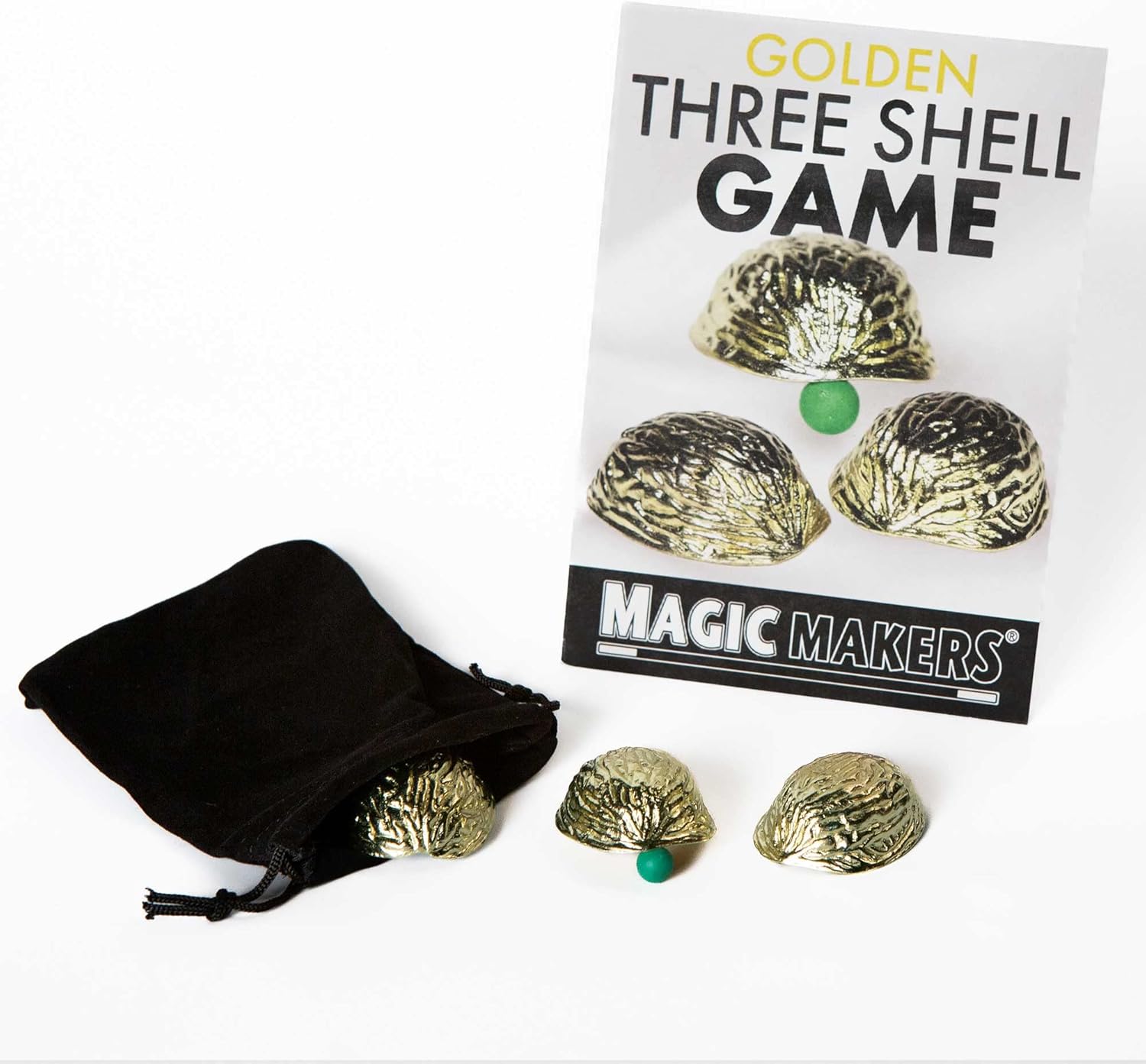 Magic Makers Golden Metal Three Shell Game Magic Trick