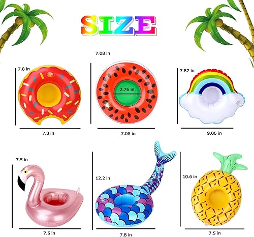 Miniatura 3 de Paquete de 12 soportes inflables para bebidas, flotadores de piscina para fiestas y niños, juguetes divertidos en el agua, flotadores de bebida para