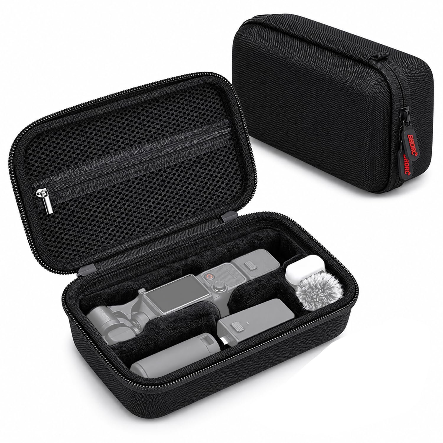 ZORBES® Compatible with DJI Osmo Pocket 4, Action Camera Hard Shell Nylon Travel Case Accessories Bag with Plush Liner Compartment & Mesh Pocket, Anti-Scratch Carry Case with Hand Strap, 23.5x13x8.4cm-image-13