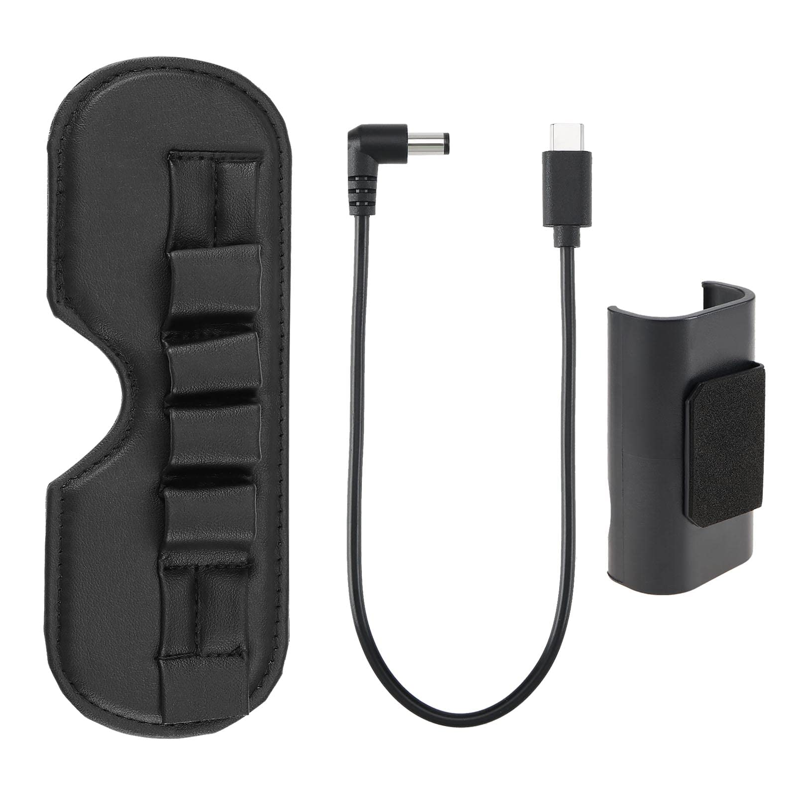 The Lord of the Tools Set of 3 Battery Holder Mount & 31cm Goggle Power Charging Cable & Antenna Memory Card Storage Bag Compatible with FPV Combo Drone Goggles Accessories