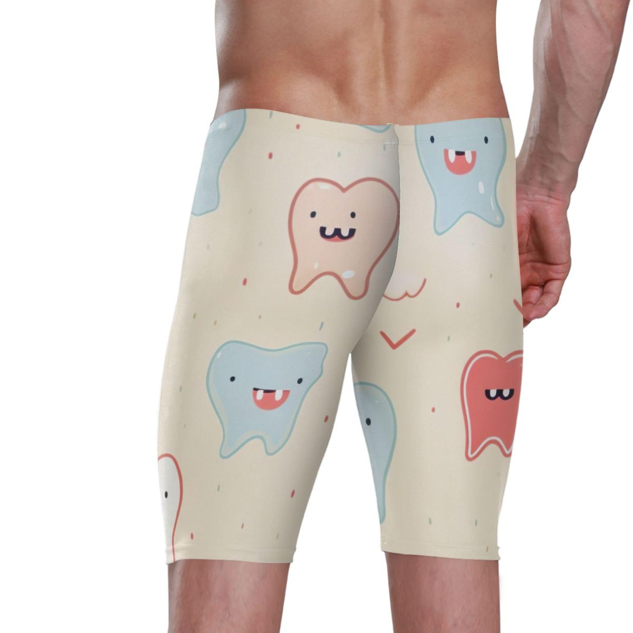 Cute Tooth Teeth Men's Swim Jammers Racing & Training Swimsuit Fast, Flexible,Comfortable XXXL B0402336