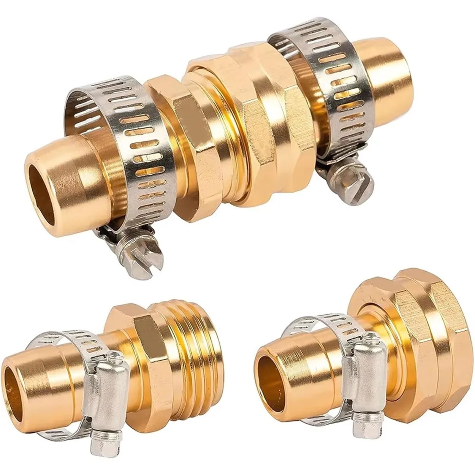 4 set di connettori for riparazione tubo da giardino con morsetti, adatti for raccordi for tubi da giardino da 3/4" o 5/8"