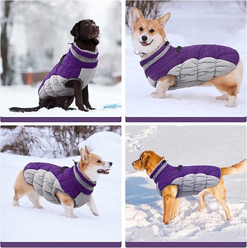 Miniatura 6 de FUAMEY Chaleco acolchado para perro  Abrigo reflectante de invierno para perro, resistente al viento, cálido abrigo de invierno para perro, ropa