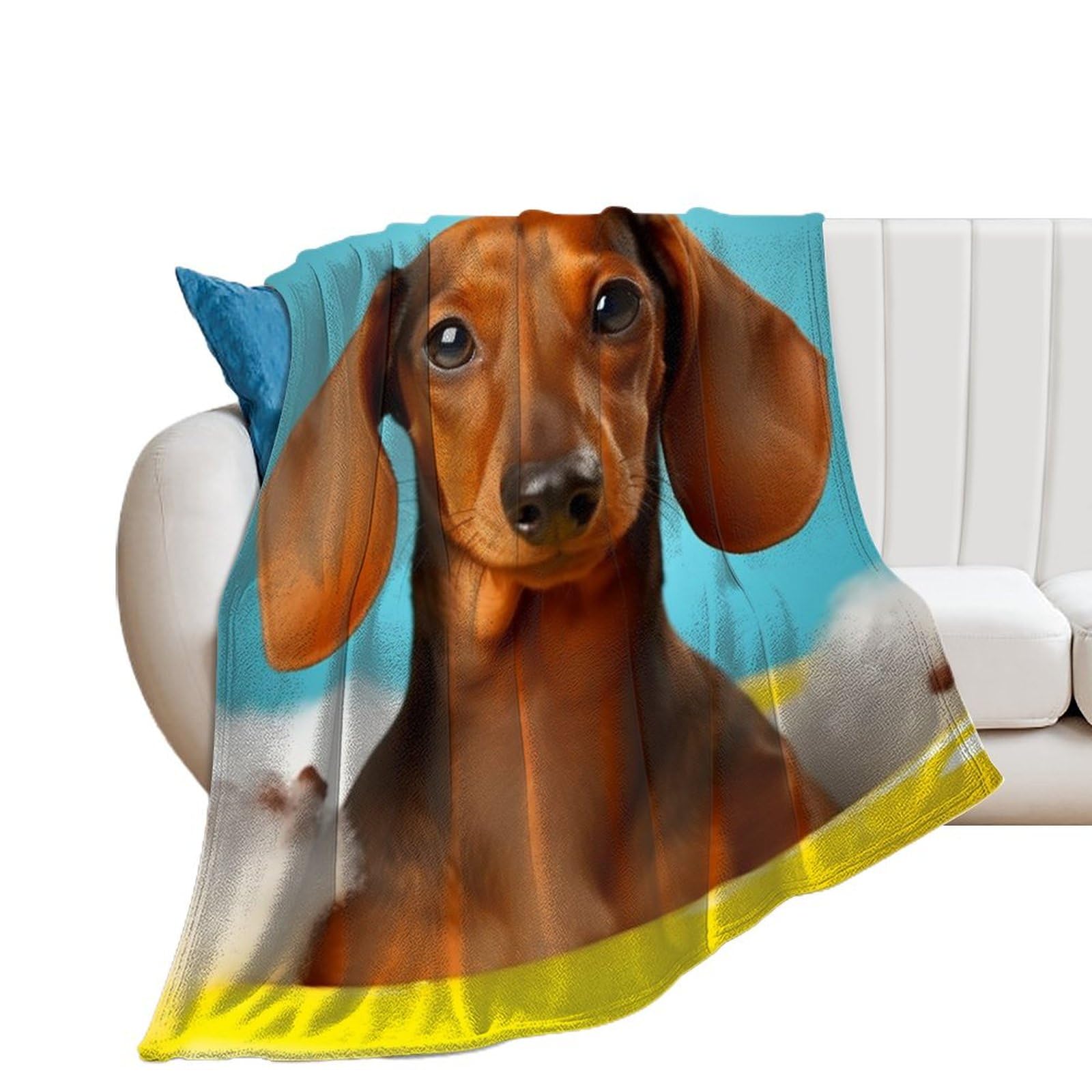Couverture teckel chaude et ultra légère en flanelle respirante pour le lit
