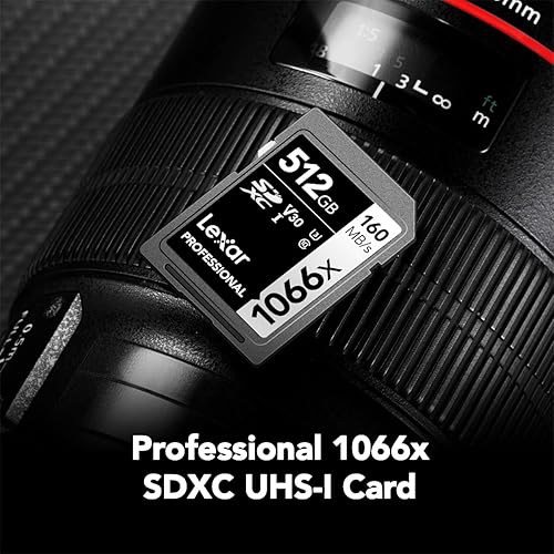 Miniatura 2 de Lexar Tarjeta SD profesional de 512 GB 1066x, UHS-I, C10, U3, V30, Full HD, 4K, hasta 160 MBs de lectura SDXC, para cámaras DSLR y sin espejo