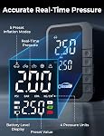 Oasser Gonfleur de pneus Portable Air Compresseur 6X Plus vite 150PSI Sans fil Air Pompe pour pneus de voiture Pompe à pneus électriques pour moto de voiture boule, LCD Mesure de pression, LED Lumière, USB Port, Sac de rangement Numérique double valeurs,6000mAh,150PSI,Type C US