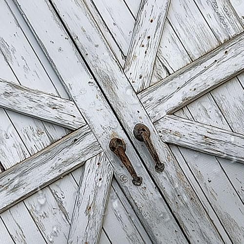 Vista 68 de Cortina de ducha rústica de madera estilo granero, 60 x 70 pulgadas, color beige