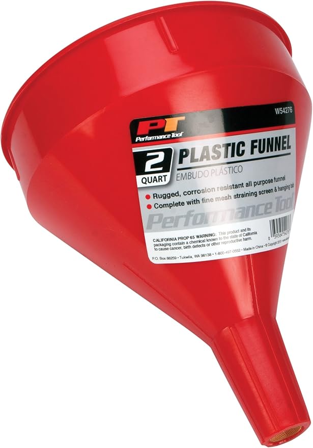 PERFORMANCE TOOL W54276 2 Quart Plastic Funnel, Funnels Amazon Canada