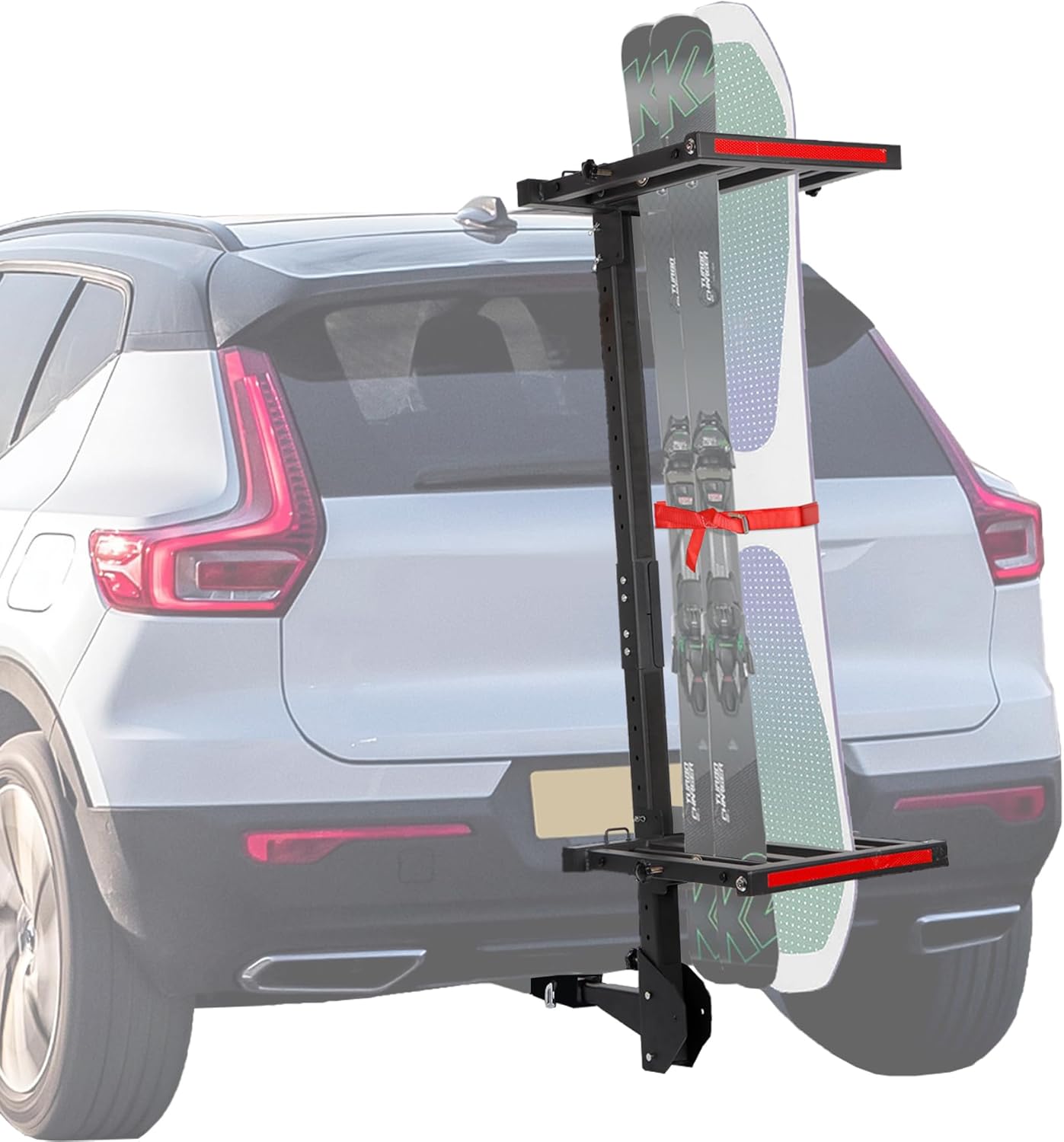 Neorexon Folding Hitch Ski Rack, Adjustable Ski & Snowboard