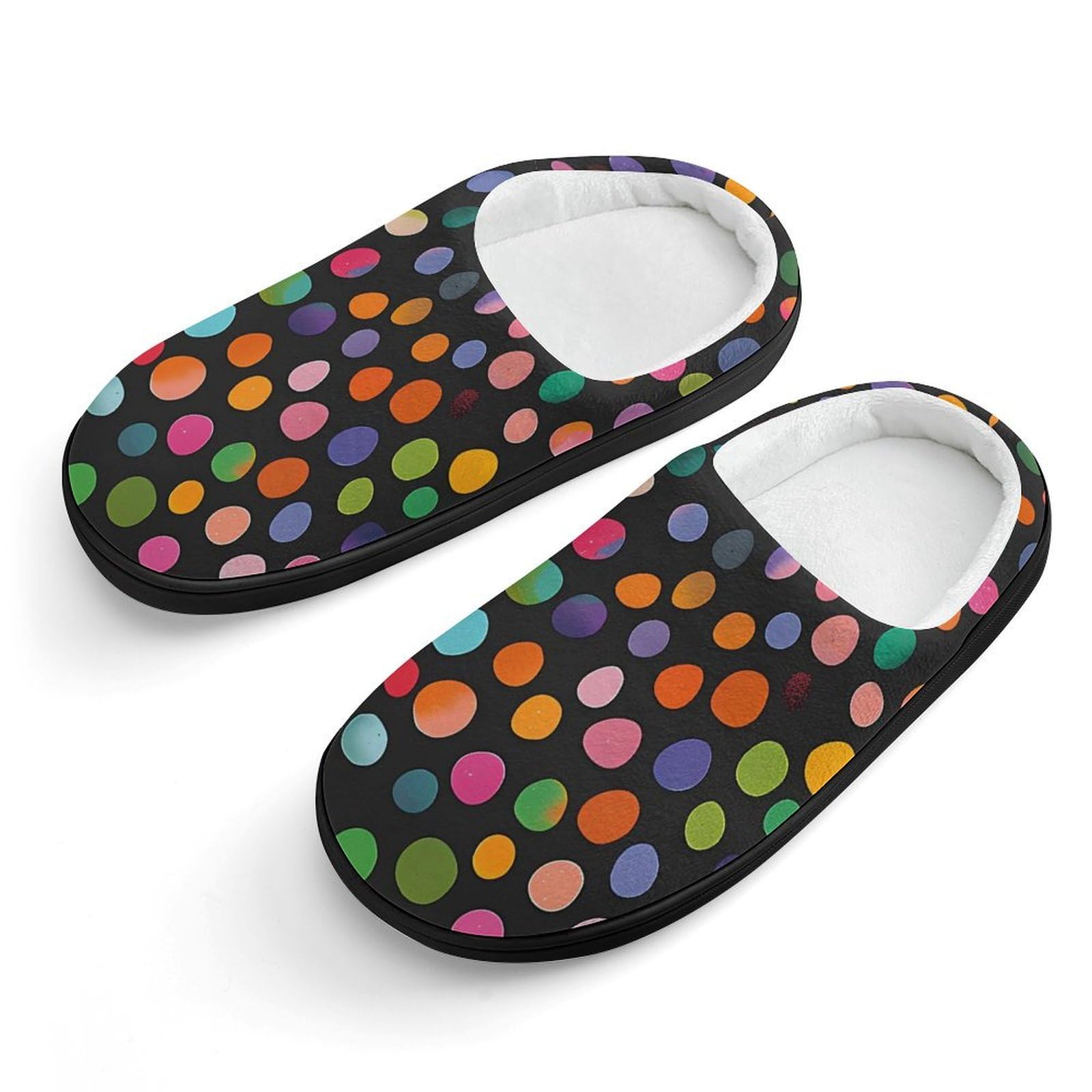 Colorful Dots Cute Cotton Slippers Anti-Slip House Shoes Printed Slipper for Indoor Outdoor