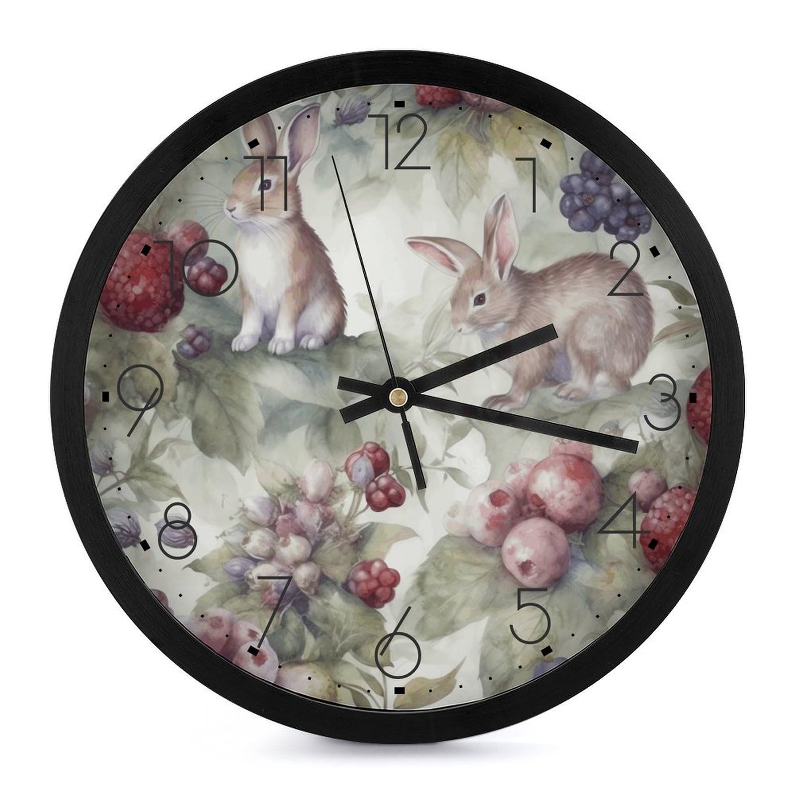 Horloge murale lapin pour salon : grande pendule silencieuse et facile à lire