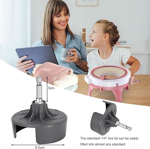 Miniatura 8 de Adaptador de máquina de tejer, adaptador de máquina de ganchillo reemplazable de punto rápido con destornillador eléctrico de punta hexagonal,