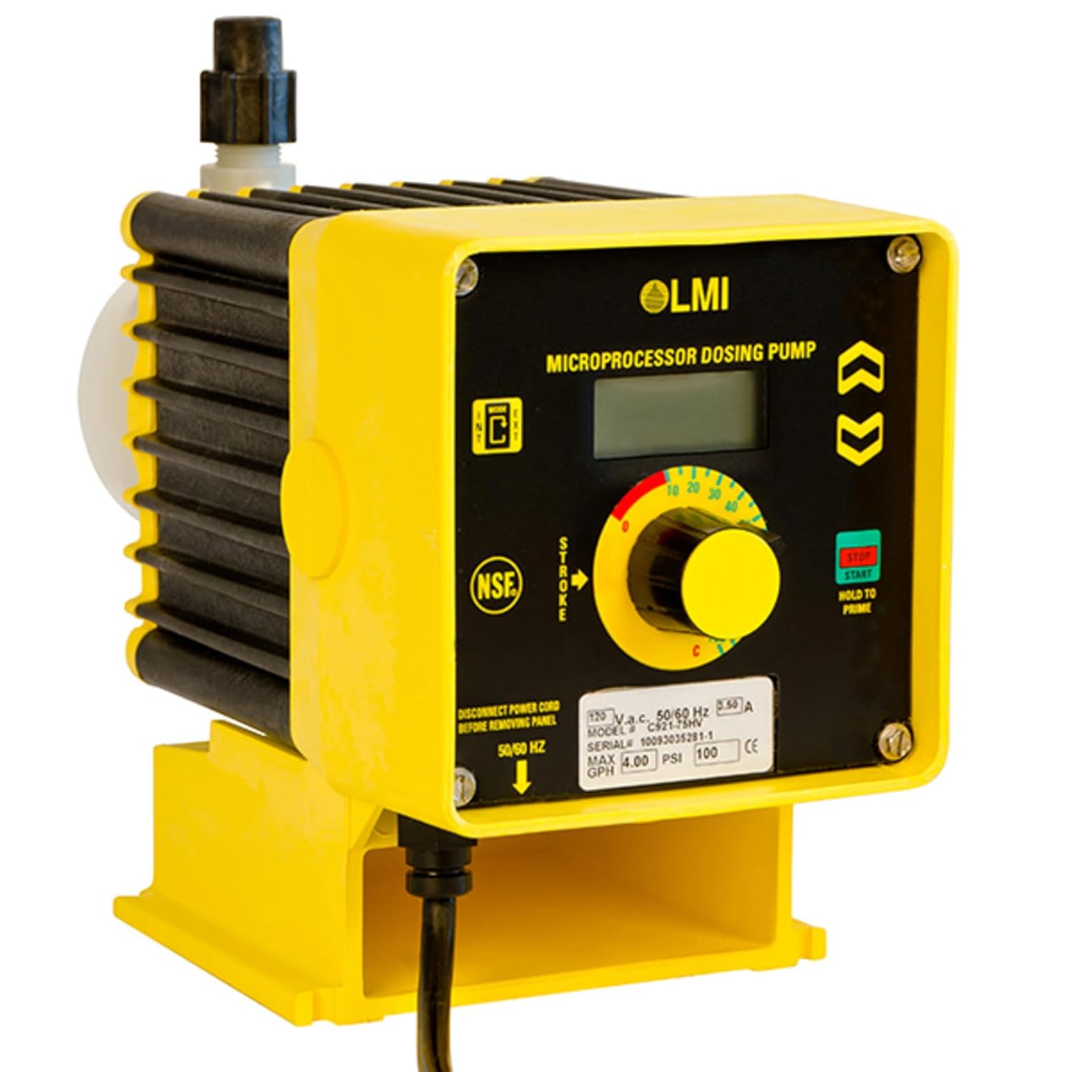 LMI Metering Pump C931-25HV 8 GPH, 60 psi, Polypropylene High Viscosity, Manual/External (4-20mA) Control