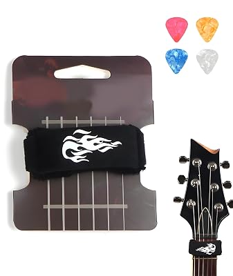 Guitar Fret Wrap and 4pcs Guitar Picks, Fret Wrap, Cool atterns Guitar Accessories, Muter Parts Accessories for Guitar E