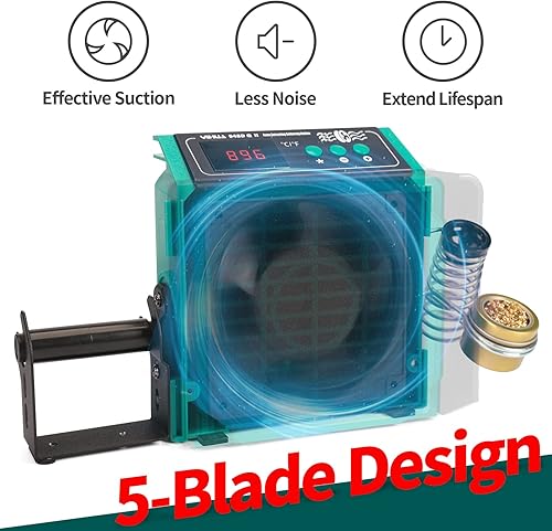 Miniatura 2 de YIHUA 948DQ-II Extractor de humos de soldadura 2 en 1 60 W, control de temperatura ajustable, estación de hierro de soldadura, ventilador removedor