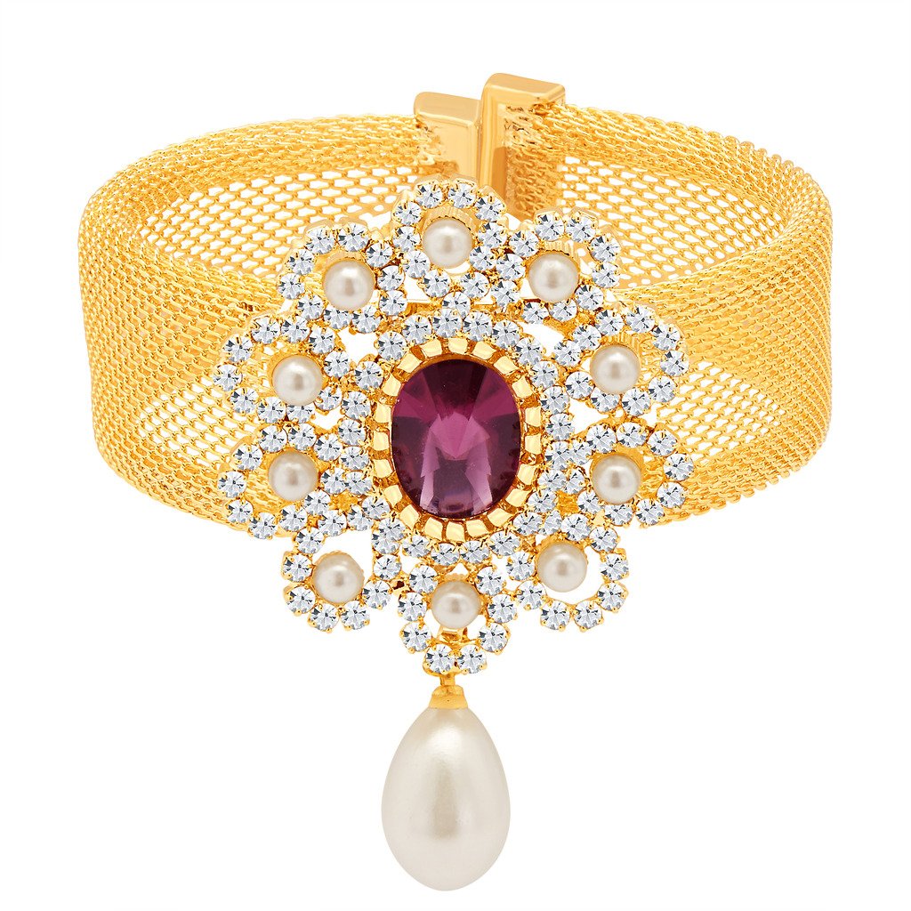 Sukkhi Exclusive Pearl Gold Plated Wedding Jewellery Ten Changeable Stone Kada for Women (12060KADI900-AMZ) (B010XWEKNM) Amazon Price History, Amazon Price Tracker