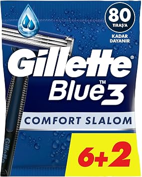 Gillette Blue3 Slalom Kullan At Tıraş Bıçağı 8'li Standart 3lü paket