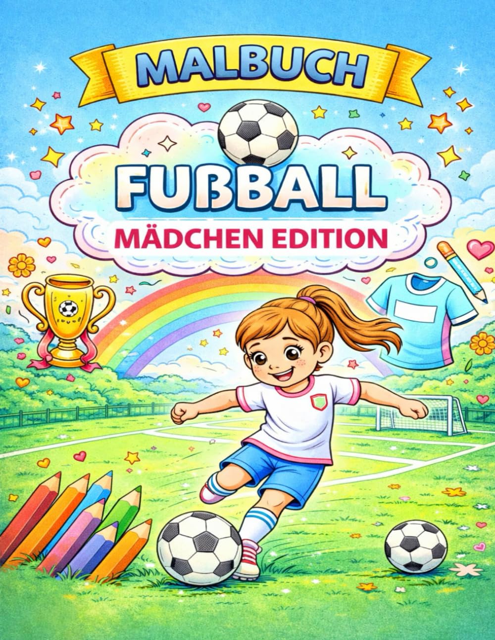Mein Fußball-Malbuch Teil 4 – Mädchen Edition: Kreativer Ausmalspaß für fußballbegeisterte Mädchen (Mein großes Fußball-Malbuch)