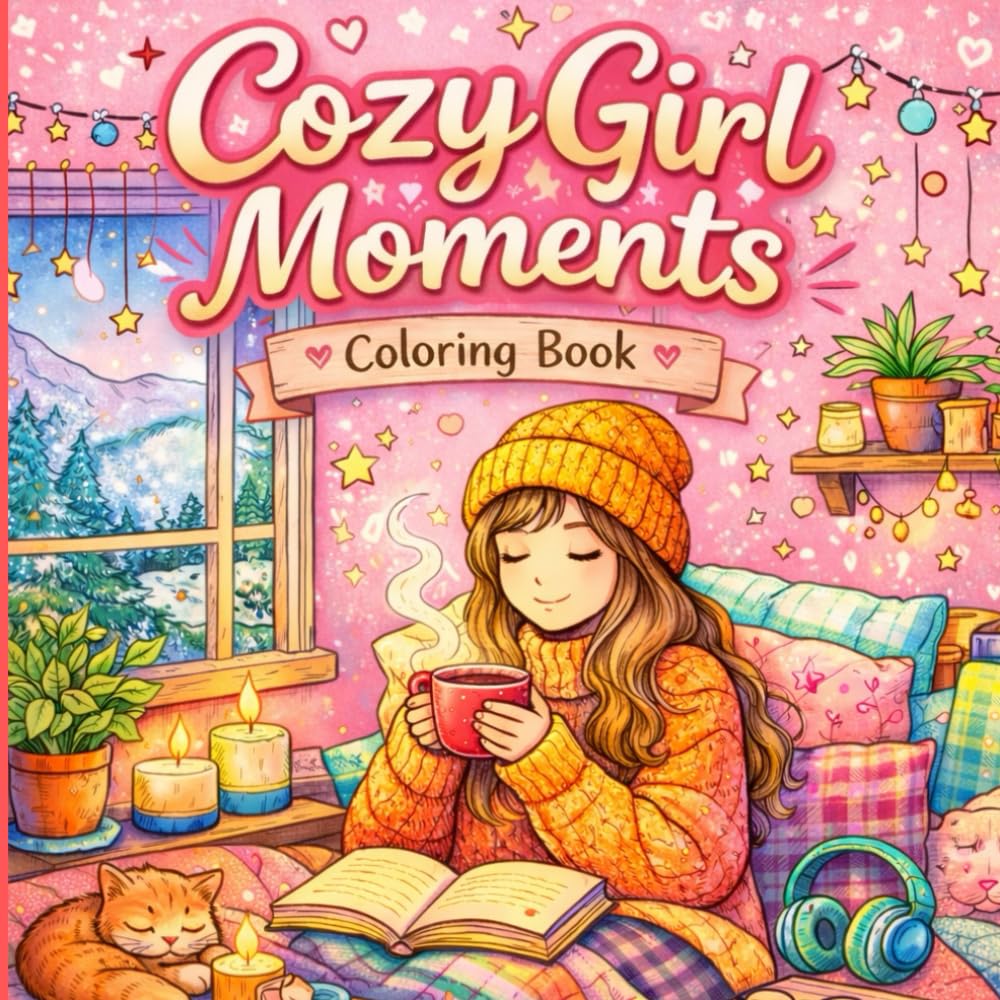 Cozy Girl Moments Coloring Book: Peaceful POV Scenes of a Girl’s Daily Routine, Chores & Soft Cozy Living | Relaxing Coloring Book for Teens & Adults