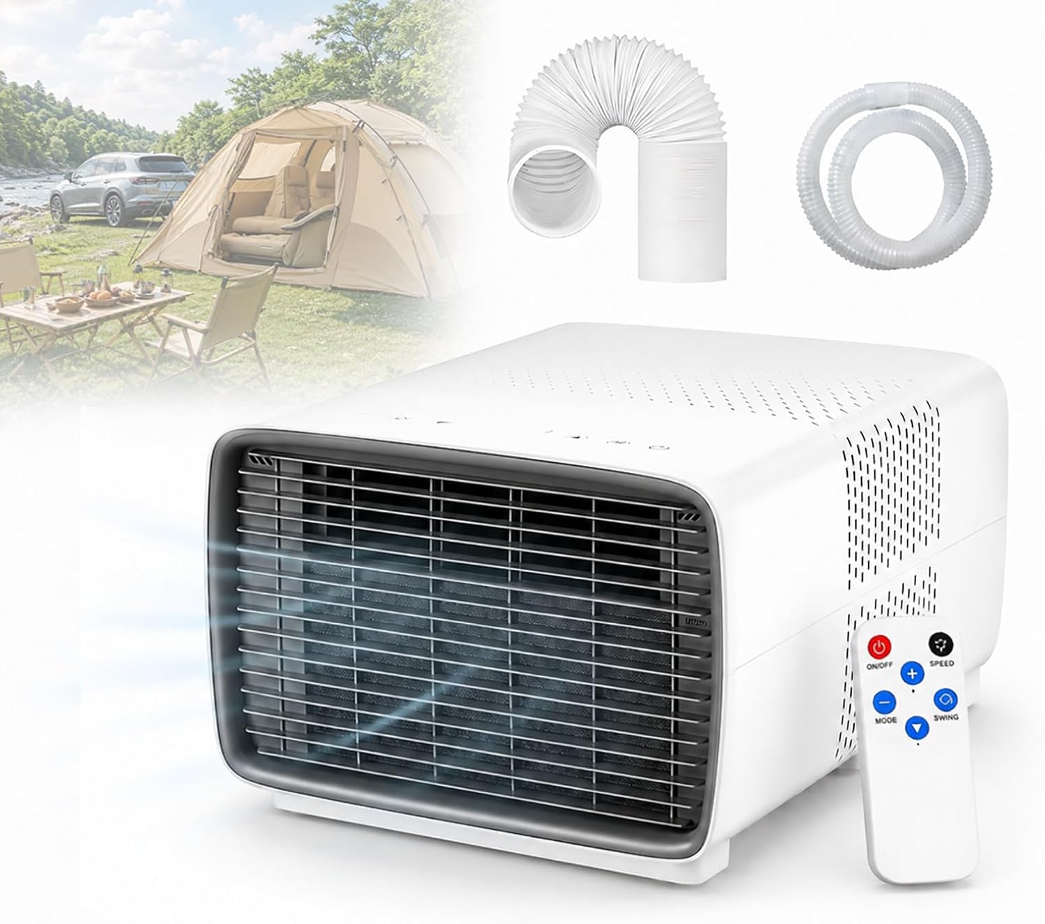 Memykoy 2700BTU Portable Air Conditioner with Compressor, 280W 3-in-1 Mini AC Unit for Bedroom & Office, Personal Cooling, Dehumidification, Low Noise, Smart Remote Control