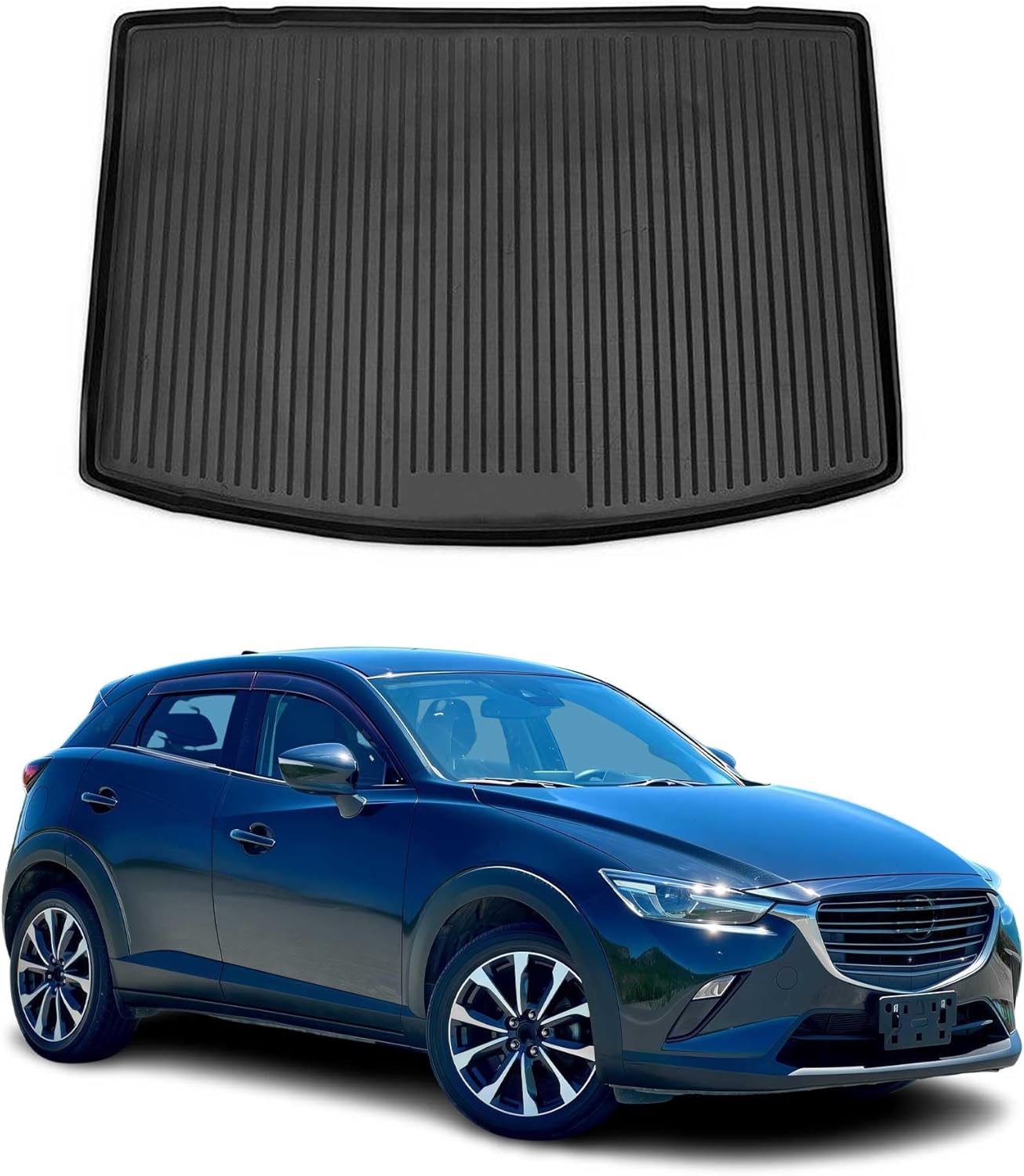 OMAC Cargo Mats Liner for Mazda CX-3 2016-2023 Rear Trunk Waterproof TPE Black
