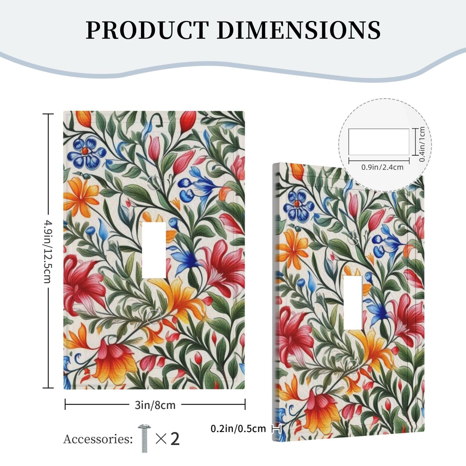 Cubiertas decorativas para interruptores de luz, diseño de flores abstractas rojas morris, placa de pared de un solo toque, cubierta de interruptor eléctrico