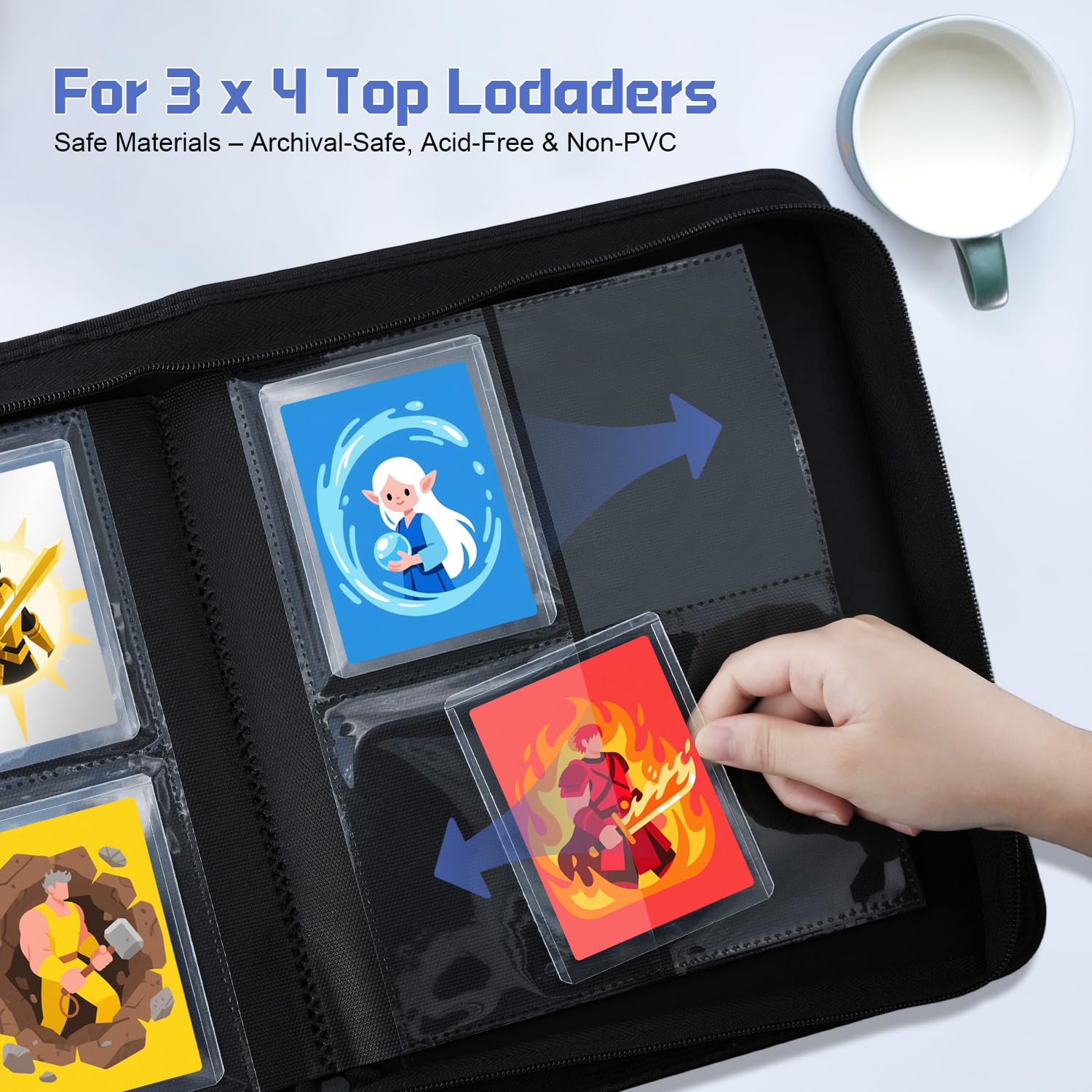 WITHYU Toploader Binder, Deep Blue, 4 pocket - Image 3
