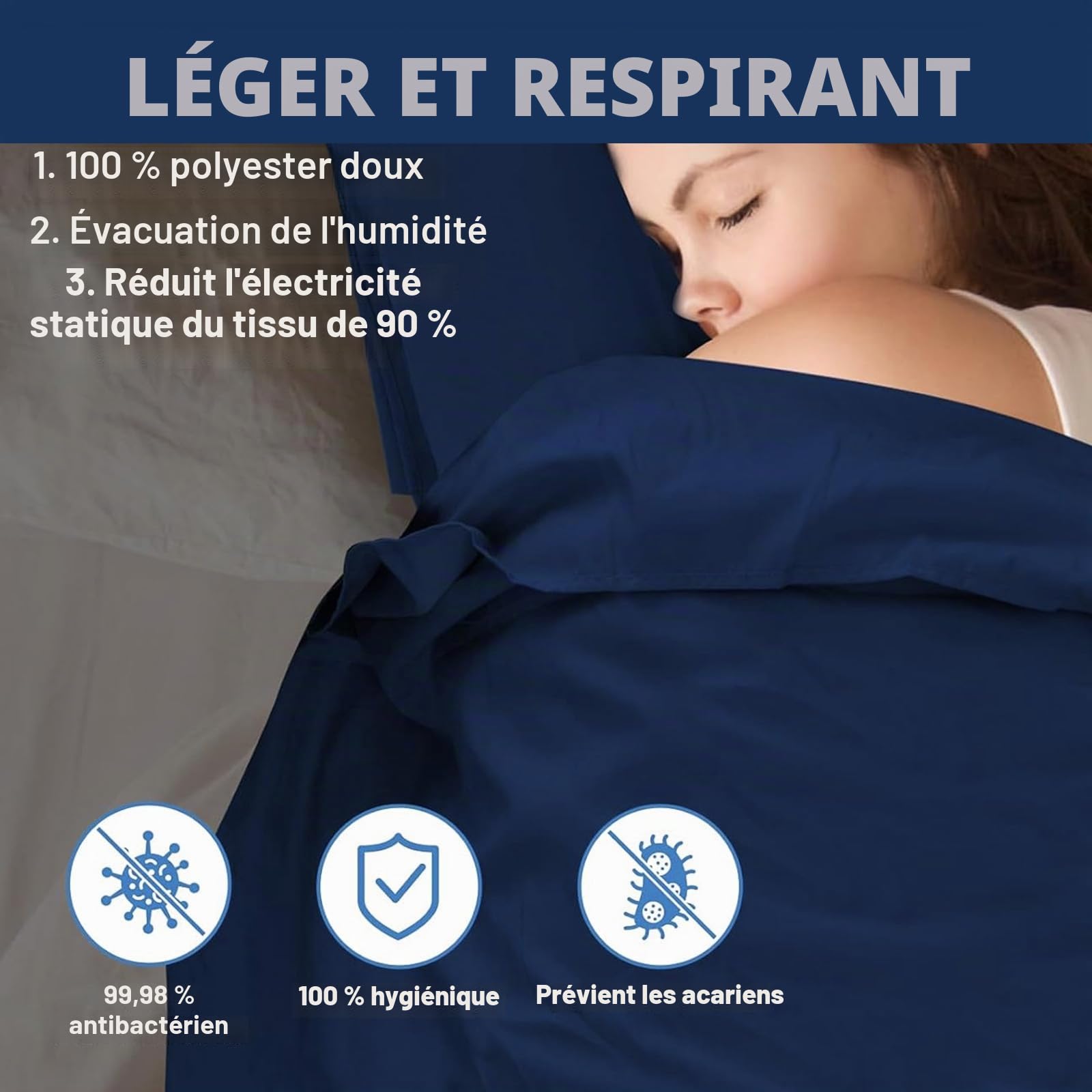 Sac de couchage 2 en 1 en coton ultra léger - 220 x 90 cm - Avec fermeture éclair - Sac de couchage de refuge - En microfibre - Avec compartiment pour coussin - Pour le camping, la randonnée