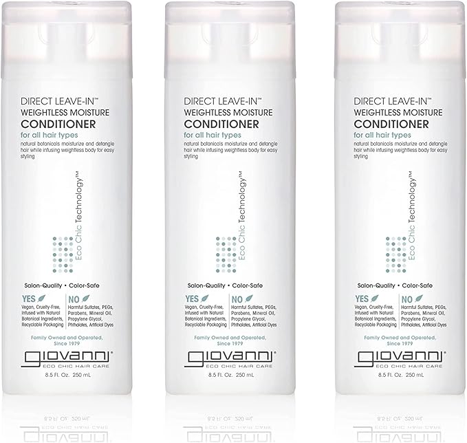 Giovanni Direct Leave-In Conditioner, Weightless Moisture, 8.5-Ounce Containers