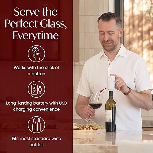 Miniatura 9 de Vin Fresco Dispensador eléctrico de vino y aireador de vino tinto, aireador eléctrico de vino con un botón, aireador de boquilla vertedor de vino