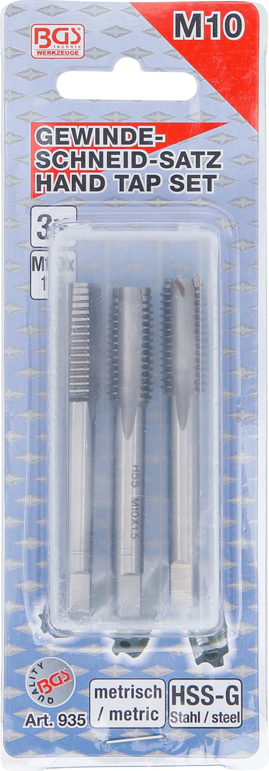 BGS 935 Set di maschi HSS-G M10 x 1,5 3 pz.
