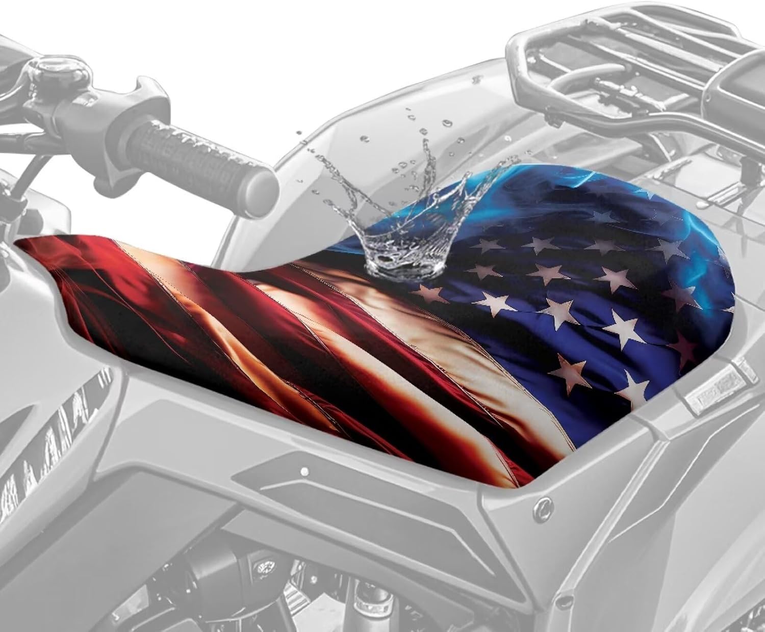 ELEQIN 250th Anniversary ATV Seat Cover Waterproof ATV Seat Covers 4 Wheeler Accessories 4th of July Breathable Pad Wrap Blanket Compatible with Polaris Sportsman Polaris Scrambler Honda Rancher