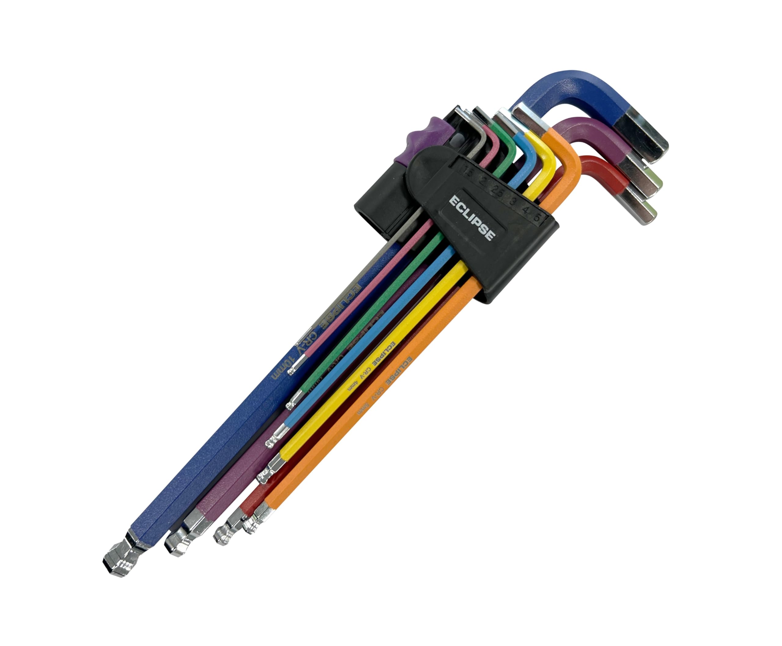 Eclipse Professional Tools EHK9PS-L Juego de 9 llaves hexagonales extra largas de colores codificados