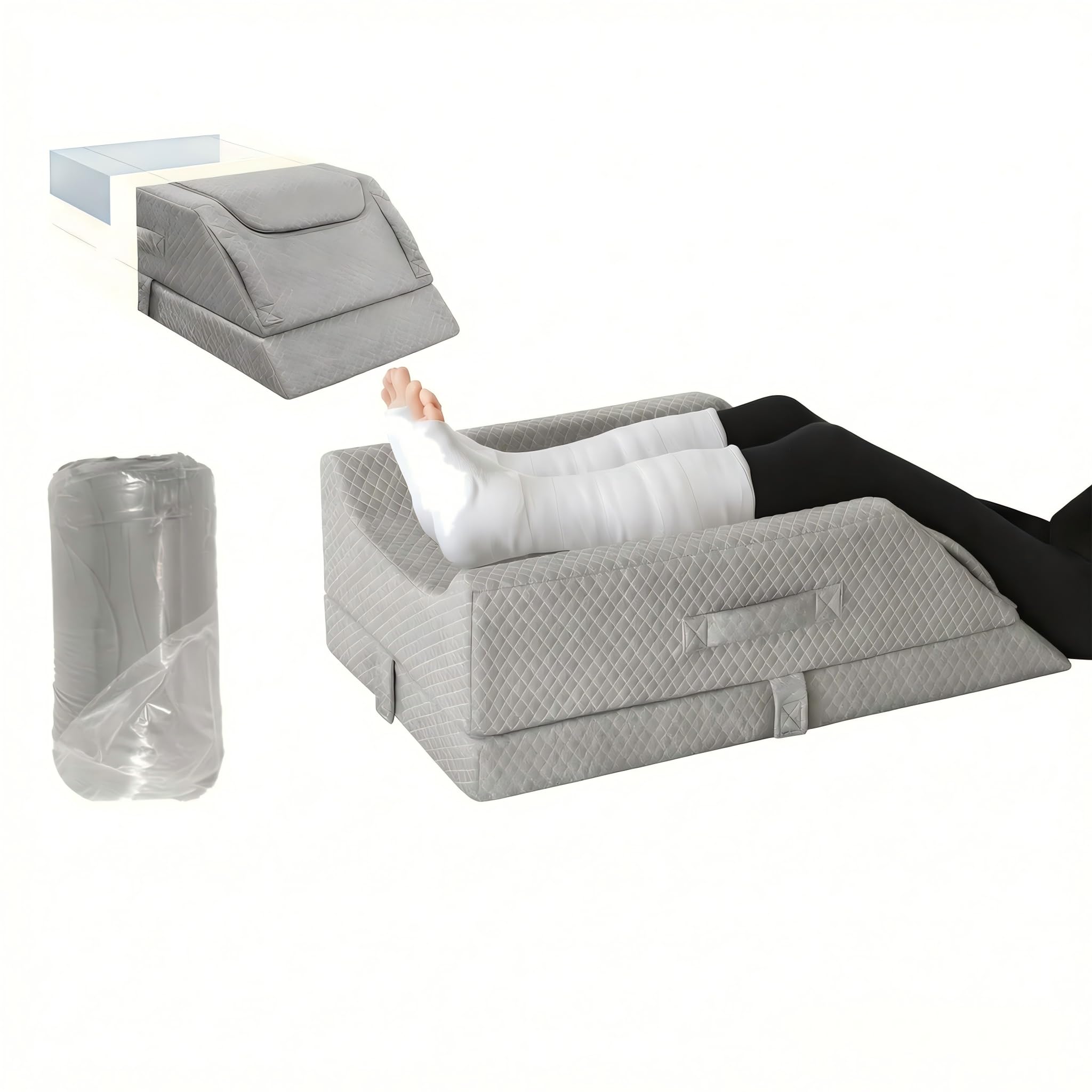 PUXZYAX Wedge Pillow For Legs Adjustable Designs Leg Elevation Pillow Is Essential For Alleviating Discomfort And Enhancing