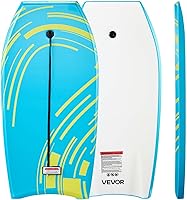 VEVOR 42 Inch Beginner Bodyboard with EPS Foam Core, Wrist Leash, UV-Resistant HDPE - Boogie Board for Youth Up to 180 lbs