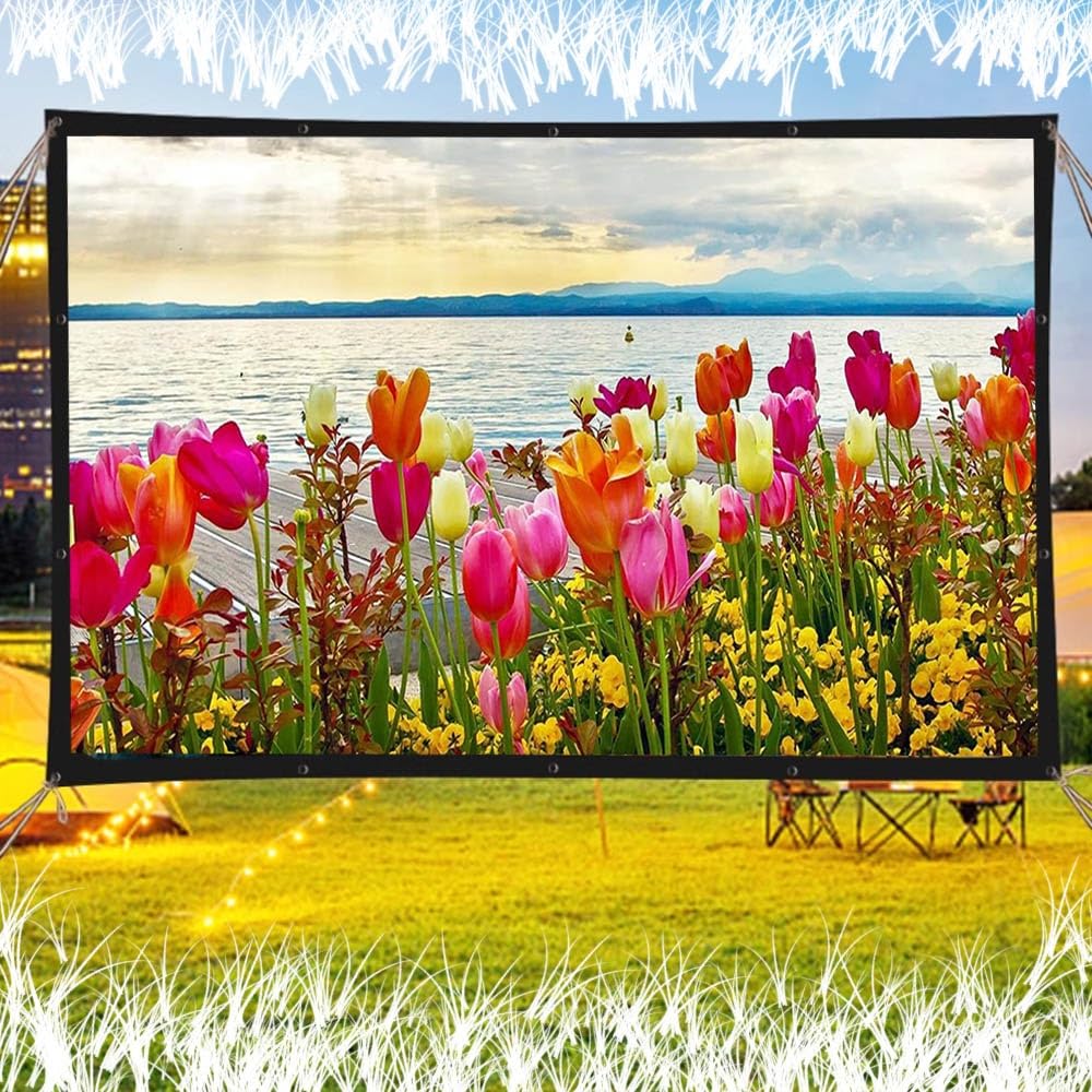 Écran de projection pliable de 60", 72", 83", 83", 100", 120", 120", 150", 150", écran de projection HD portable pour cinéma à domicile, bureau (4:9,4 cm)