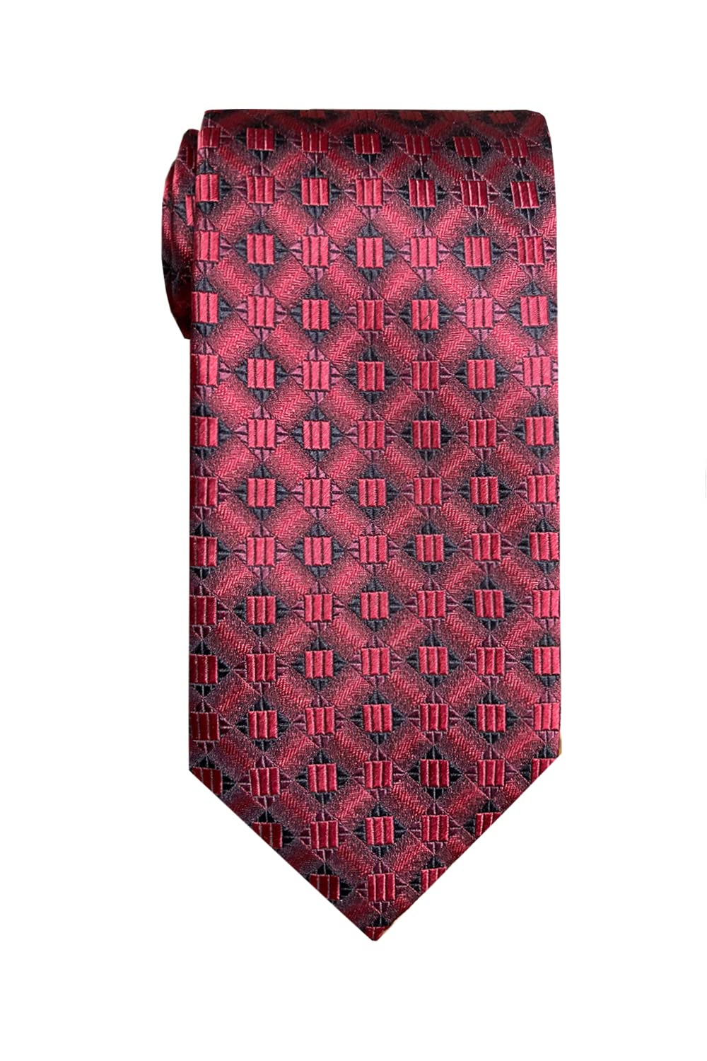 Remo Sartori – Seidenkrawatte, Bordeaux Mikromuster, Made in Italy, Herren