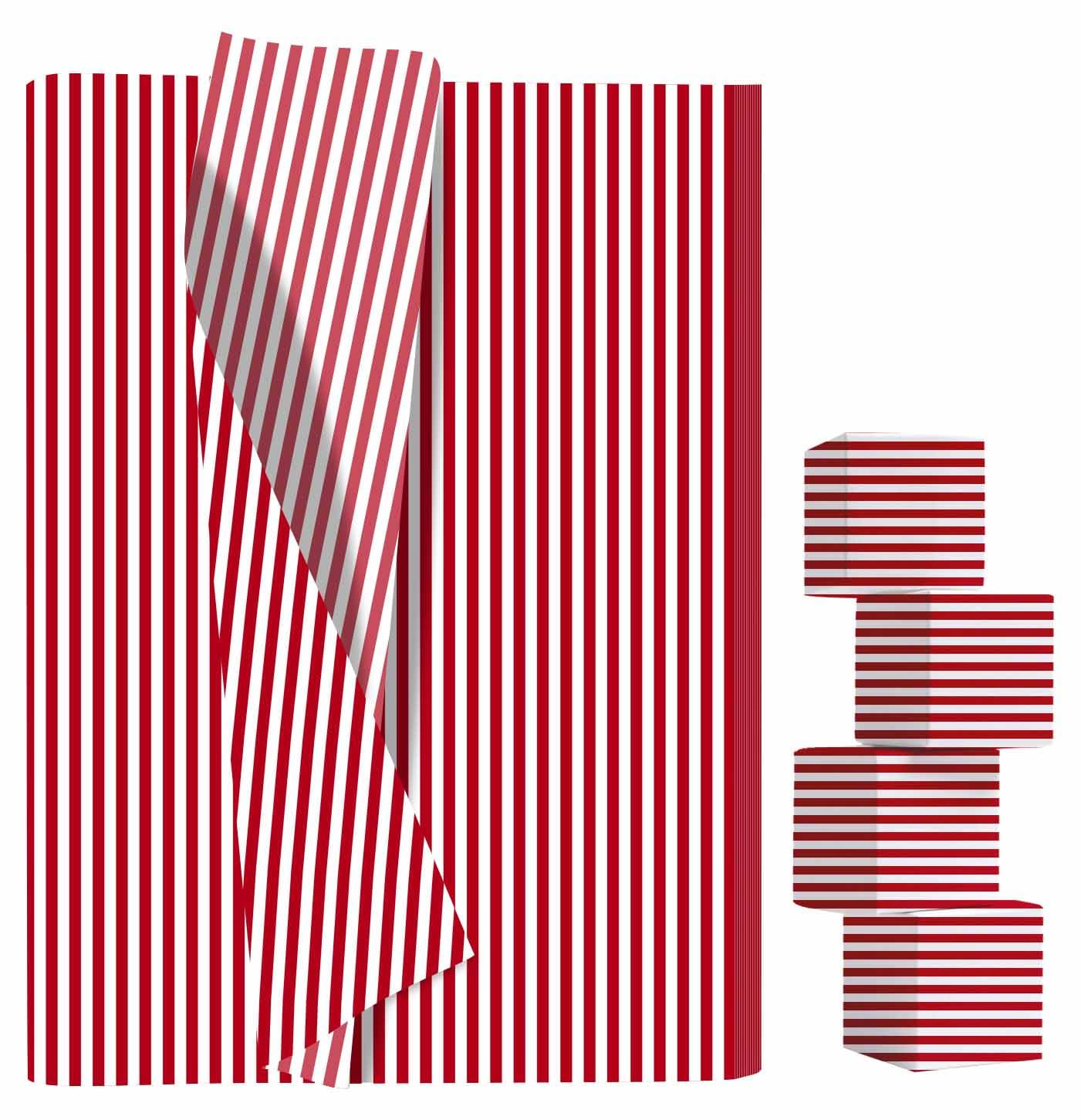 AVXINSOK 100 Sheets Red Striped Tissue Paper 14 x 20 Inches Red and White Striped Gift Wrapping Tissue Paper for Gift Bags Wedding Birthday Party Packaging Crafts