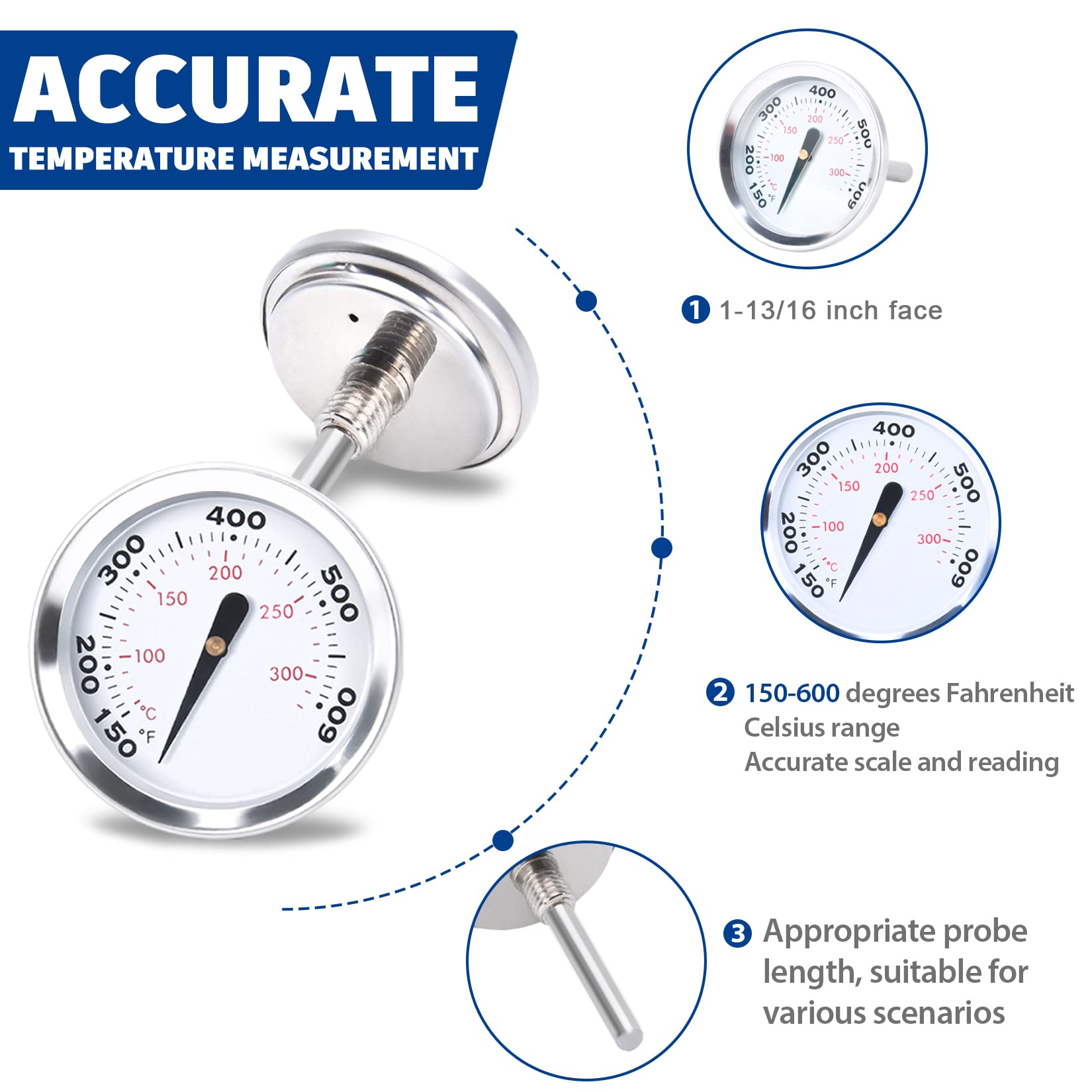 Ggc Thermometer Replacement For Weber 60540 Spirit E S210 E